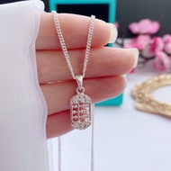 纯银项链女999锁骨链算盘足银吊坠情人节女友老婆生日礼物Sterling Silver Necklace Women's 999 Clavicle Chain Abacus Foo jw7EQW7j4