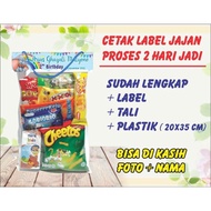 BIRTHDAY SNACK PLASTIC - CAN BE LOVED with names and ADD PHOTOS gift bag goodies bag