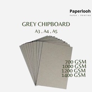Grey Chipboard 700gsm/1000gsm/1200gsm/1400gsm (A3/A4/A5)