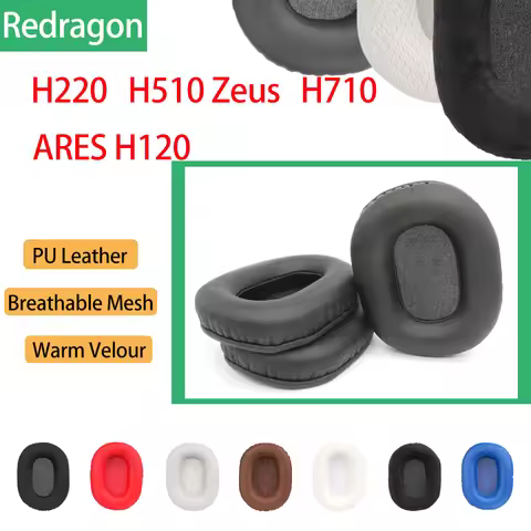 Square PU Leather Foam Earpads for Redragon H220 H510 Zeus H710 Headphones ARES H120 Ear Cushions He