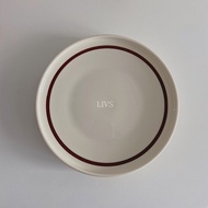 🇲🇾LIVS Ready stock/8 inch/ Brown Line Dessert Plate/Tableware/Cookware/Dinnerware/Minimalist Simple 