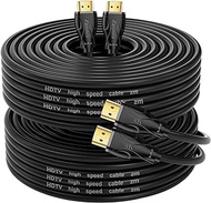 HDMI Cables 50ft2pcs, High Speed Hdmi Cables (HDMI2.0,18Gbps,1080P)-Ethernet Audio Return Video 4K HDMI Cable, Ultra High Speed Gold Plated Connectors, Compatible with Playstation Arc PS3 PS4 PC HDTV