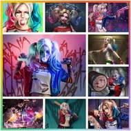 Harley Quinn ชุดการปักลายภาพวาดเพชรปักครอสติชภาพยนต์เรื่องโจ๊กเกอร์ DC ชุดตกแต่งสวน5D ศิลปะแบบทำมือ 