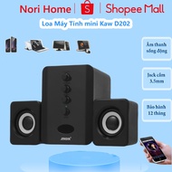 Loa Máy Tính mini Kaw D202 giá rẻ âm thanh sống động loa cho laptop máy bàn PC