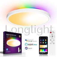 Flush Mount Smart LED Ceiling Light,WiFi & Bluetooth &2.4G Remote Control,2700~6500K White Light/RGB