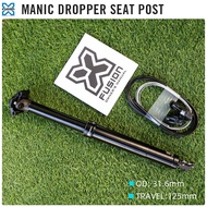 Ready Stock X-fusion Manic MTB Dropper Seatpost 31.6mm 361mm 125mm Travel Internal Cable, Smooth Clo