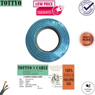 Tottyo Ⅳ [100% Pure Copper] (70/0.076) 3 Core Flexible Cord Cable - Grey/White 90 m (±)