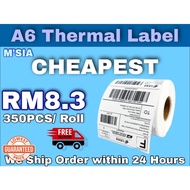(CHEAPEST GUARANTEED) A6 Thermal Sticker Ready Stock 100*150mm 350pcs Thermal Label A6 热敏纸高质量