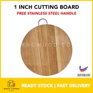 Anti Bacteria Round Wood Cutting Board Anti Mold Local Made Kayu Biawak Tembusu