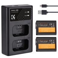 K&F Sony (NP-FW50) battery 2-pack dual slot battery charger kit for Sony Alpha 7 A7 Alpha 7R A7R A7R