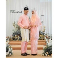 [FULL SET 7 ITEM PEACH] BAJU PENGANTIN/NIKAH/TUNANG/ KURUNG MODEN SONGKET WALINONG SARI