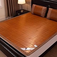 Snaweo Double Sided Bamboo mat for Bed, Breathable Carbonized Bamboo Sum mer Sleeping Mat, Rattan Co