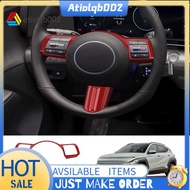 【atiolqb002】Car Steering Wheel Button Decoration Cover Trim Accessories for Hyundai KONA 2024+ Car A