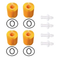 4pcs Car Engine Oil Filters with Accessories 04152-YZZA1 OF5608 CH9972 L25608 XG9972 Replacement Par