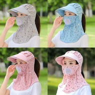 New Women's Summer Big Eaves Mask Shawl Breathable Mesh Outdoor UV Sun Protection Hat tjc821