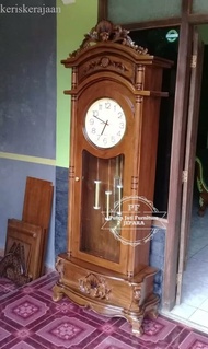 Lemari Jam Berdiri, Jam Ukir Hias Kayu Jati Jepara Free Ongkir antik laris