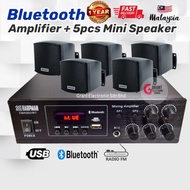 [1SET] Harpman Bluetooth 50w Power Amplifier +5pcs 3" 10w Mini Speaker suitable beauty center, salon