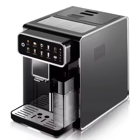 Mcilpoog AM7203 Automatic Espresso Machine ，Built-In Milk Frother & Tank, 7 Coffee Varieties, Touchs