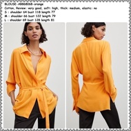 Ab868068 Baju Atasan Kemeja Panjang Orange Wanita Korea Tunik Jumbo