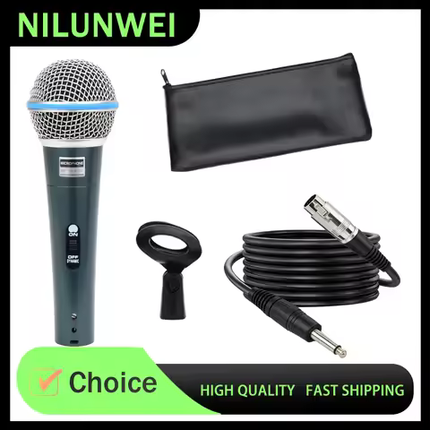 58A with switch - professional dynamic cardioid vocal wired handheld microphone, suitable for live s