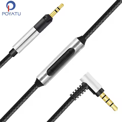 Poyatu Cable for Yamaha HPH-MT5 HPH-MT5W HPH-MT8 Headphones Cables Upgrade Replacement Cord Mic Remo