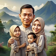 Cetak foto karikatur lucu 4D,bisa pke wajah sendiri GRATIS editing (BACKGROUND PEGUNUNGAN)