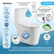 Domaco x Cassanova 1035 Triple Rimless Tornado Flushing w/ Nano & Anti-bacterial Coated Toilet Bowl