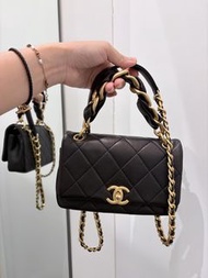 Chanel mini flap bag with handle 19x12x6