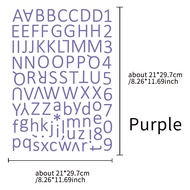 A4 Size Alphabet Stickers 12 Color English Letter And Number Combination DIY Waterproof Sticker