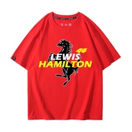 F1 Formula Ferrari No. 44 Hamilton Car Fans Customized Short-Sleeved Racing Suit Summer Pure Cotton 