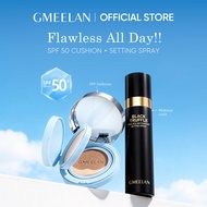 【2PCS】GMEELAN Sunscreen Cushion Foundation SPF50 PA++++ + Setting Spray Full Coverage Matte Long-Las