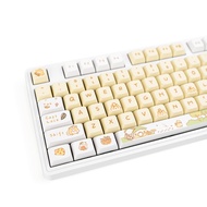 131 Keys Hamster Keycaps, Creamy Yellow PBT Keycaps Set, Dye-Sub XDA Profile Keycaps, Cute Keycaps K