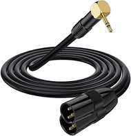 Dual XLR to 1/8 Stereo AUX Cable, Right Angle 90Degree 3.5mm 1/8 inch to Dual XLR Y Splitter Cable f