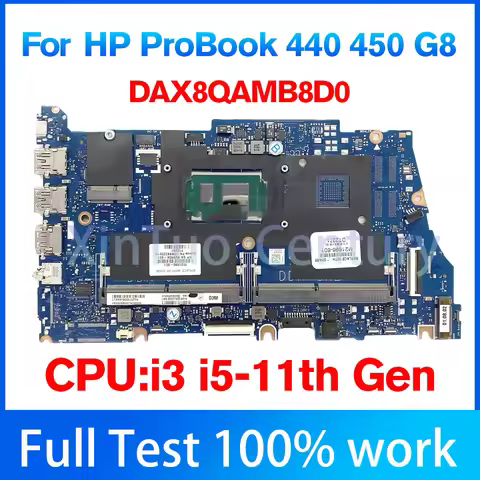 DAX8QAMB8D0 For HP ProBook 440 450 G8 Laptop Motherboard placa mãe rx 6600 UMA i3-1115G4 i5-1135G7 C