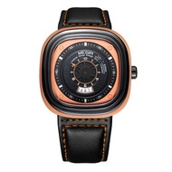 MEGIR Fashionable Men Sport Wrist Watch Casual Ellipse Quartz Wrist Watch (Orange)