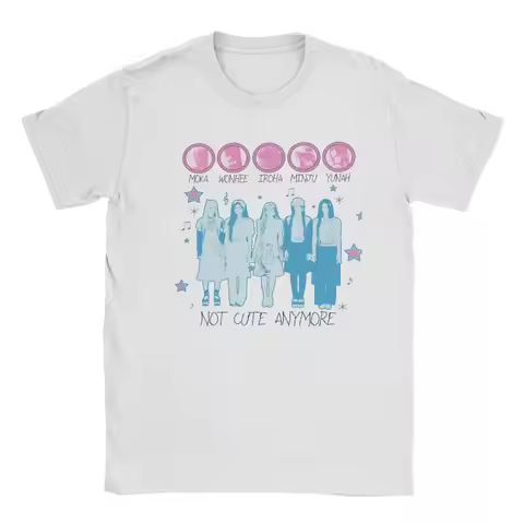 Vintage T Shirt Summer Illit Kpop Trending T-Shirts 100 Cotton Tee Shirt for Men Aesthetic Pattern S