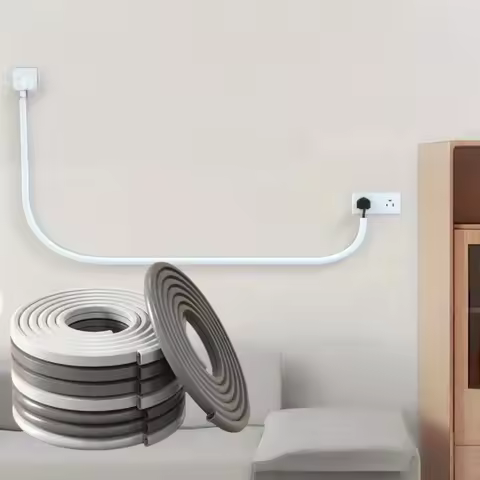 1pc 2m/78.74in Slot Floor Cord Cover Cord Protector Extension Wiring Duct Electric Wire Slot Cable M