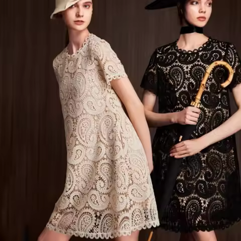 Runway New Women Summer Dresses Lace Party Dresses Designer Young Ladies Dress Woman Elegant Dresses