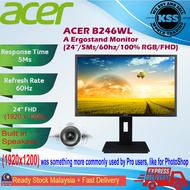 ACER B246WL A Ergostand Monitor (24”/5Ms/60hz/100% RGB/FHD) Monitor