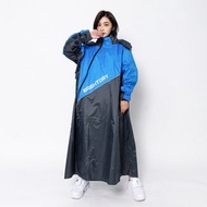 EVO終結者斜開雙拉鍊專利連身式雨衣-寶藍