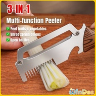 W.D. 3 In 1 Stainless Steel Peeler Vegetable Fruit Slicer Julienne Shredder With Bottle Opener