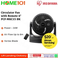Iris Ohyama Circulator Fan with Remote 6" PCF-MKC15 BK