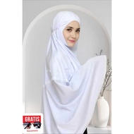 Instant Hijab Bergo Kamira Premium Hajj Umrah Small Lace + Zipper Pocket + Free Glasses