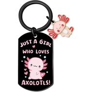 Hadiah Axolotl Comel untuk Gadis, Gantungan Kunci Axolotl Kawaii, Hiasan Hari Lahir Axolotl, Bakul K
