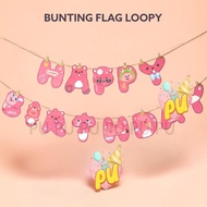 LOOPY PORORO Bunting Flag LOOPY Birthday Banner/