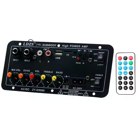 Car Bluetooth Amplifier for Car Amplifier Board Dual Microphone Karaoke with Modulated Reverb (Adapt