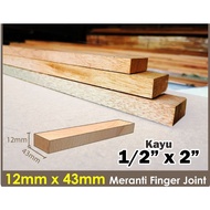 Kayu meranti finger joint / meranti wood 1"x 2" (rm1.45/kaki)
