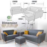 Sampoint Modern Sofa Set / 1 Seater + 2 Seater + Stool / 2 + 3 Seater Minimalist Sofa / 2+3Sofa Fabr