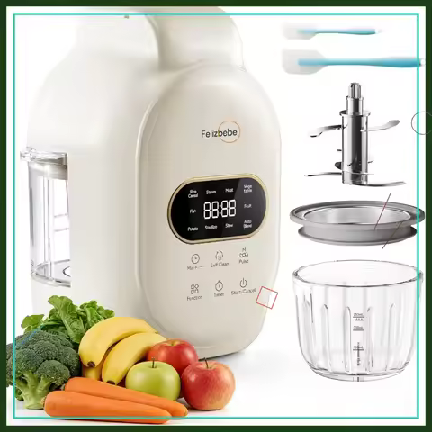 Glass Baby Food Maker Steamer Blender, Auto Puree Processor, Self-Clean, Timer, BPA-Free