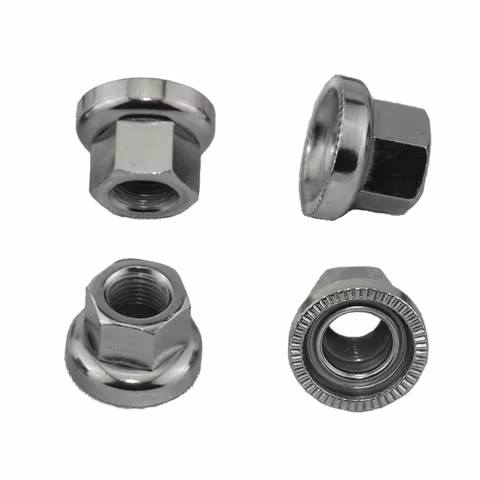 8PCS 3/8 Inch-26 Bike Wheel Axle Nuts Silver Lightweight Bike Hub Nuts Smooth Surface Steel Bike Whe
